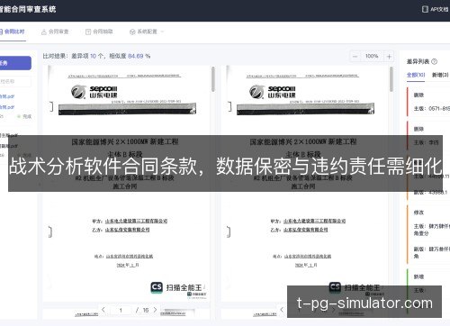 战术分析软件合同条款，数据保密与违约责任需细化